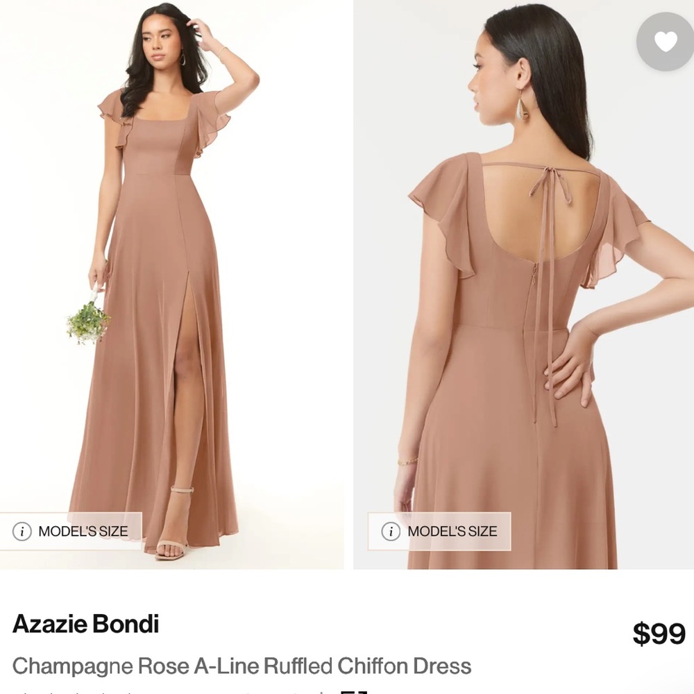 Azazie Bondi Champagne Rose Maxi Dress